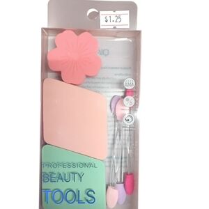Pink and Green Beauty Tools Set